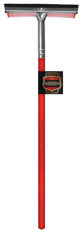 SM ARNOLD SM Arnold 25-621 Squeegee Sponge, Nylon/Rubber Blade, Wood Handle, Red