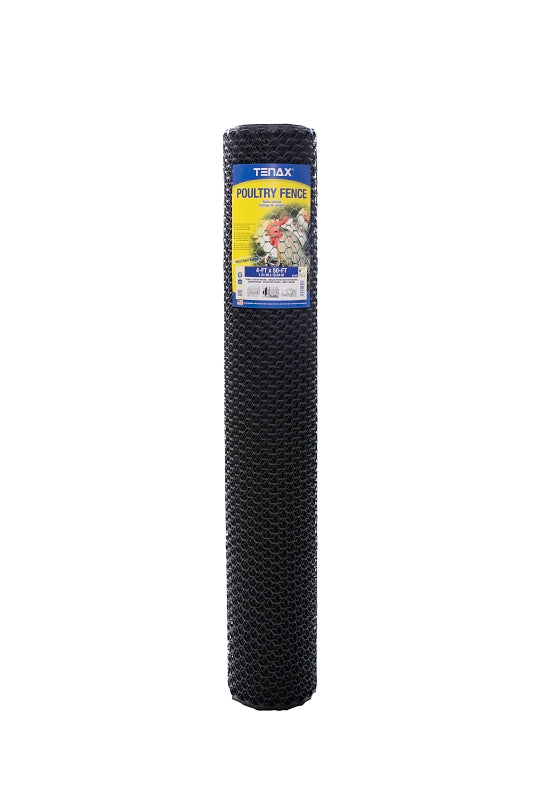 TENAX Tenax 72120346 Poultry Fence, 50 ft L, 4 ft W, 3/4 x 3/4 in Mesh, Plastic, Black HARDWARE & FARM SUPPLIES TENAX
