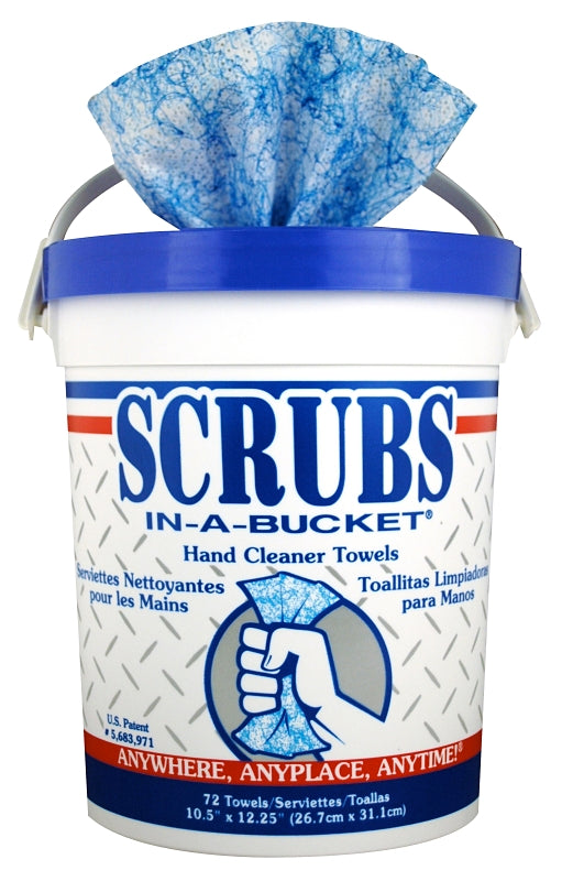 ITW PRO BRANDS Scrubs 42272 Hand Cleaning Towel, 12 in L, Blue/White AUTOMOTIVE ITW PRO BRANDS