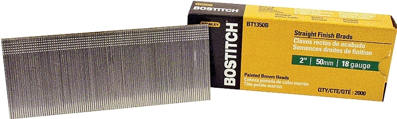 BOSTITCH Bostitch BT1350B Series Nail, Glue Collation, 2 in L, 18 Gauge, Steel, Coated, Brad Head, Smooth Shank, 2000/PK HARDWARE & FARM SUPPLIES BOSTITCH