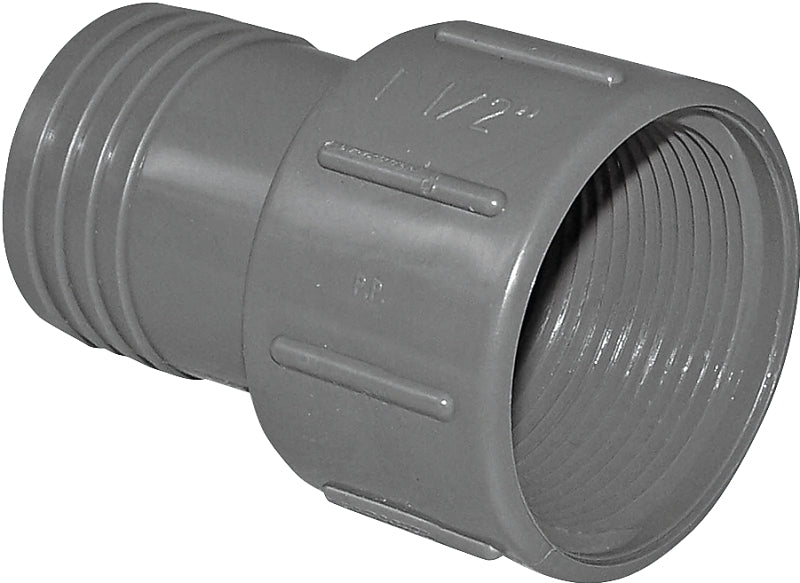 BOSHART INDUSTRIES Boshart UPVCFA-15 Pipe Adapter, 1-1/2 in, FPT x Insert, PVC, Gray PLUMBING, HEATING & VENTILATION BOSHART INDUSTRIES