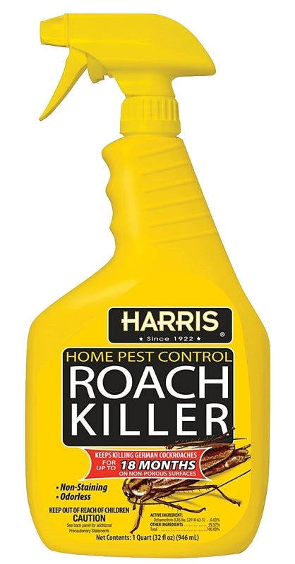 P.F. HARRIS MANUFACTURING Harris HRS-32 Roach Killer, Liquid, Spray Application, Indoor, 32 oz Bottle