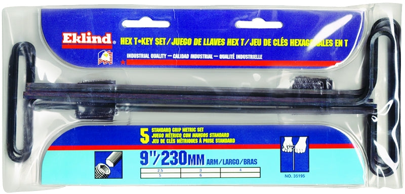 EKLIND Eklind 35195 Hex T-Key Set, 5-Piece, Steel, Black TOOLS EKLIND