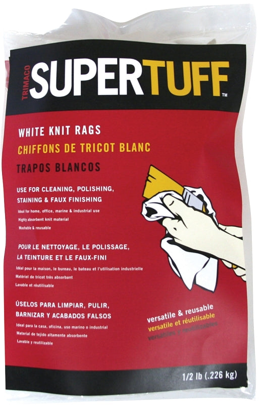 TRIMACO Trimaco 10811 T-Shirt Knit Painters Rag, 1/2 lb, Knit T-shirt, White PAINT TRIMACO   