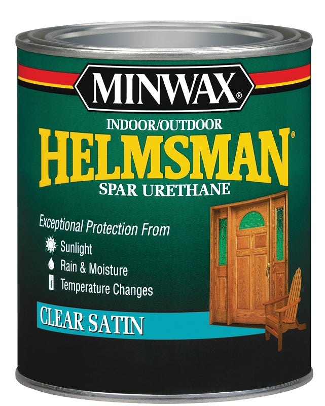 MINWAX Minwax 63205444 Spar Varnish, Satin, Clear, Liquid, 1 qt Can