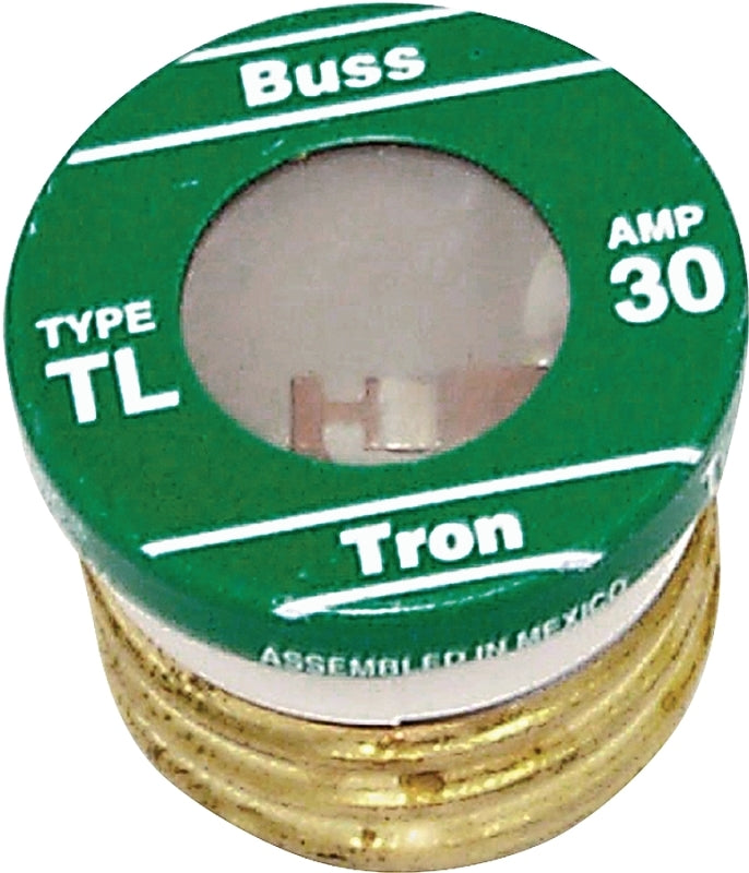 BUSSMANN Bussmann BP/TL-30 Plug Fuse, 30 A, 125 V, 10 kA Interrupt, Plastic Body, Time Delay Fuse ELECTRICAL BUSSMANN