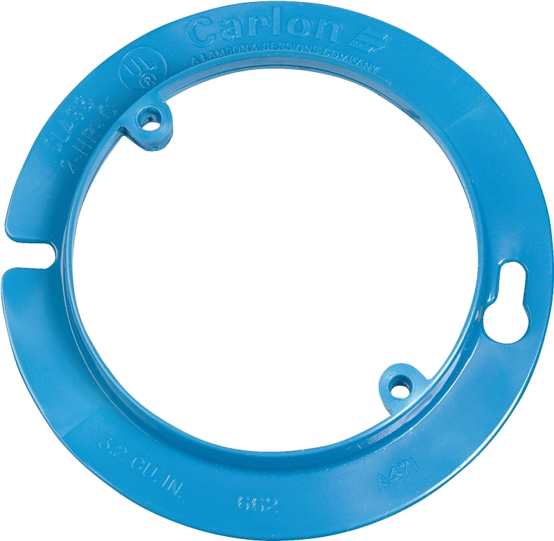 CARLON Carlon A471RR Plaster Ring, 4 in Dia, 1/2 in L, 4 in W, Round, 1-Gang, PVC, Blue ELECTRICAL CARLON
