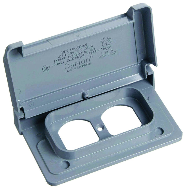 CARLON Carlon E98DHGN-CAR Device Cover, 4-7/8 in L, 3-1/8 in W, Rectangular, Lexan, Gray, Textured ELECTRICAL CARLON
