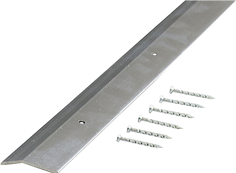 M-D M-D 66472 Carpet Trim, 72 in L, 1.38 in W, Smooth Surface, Aluminum, Polished