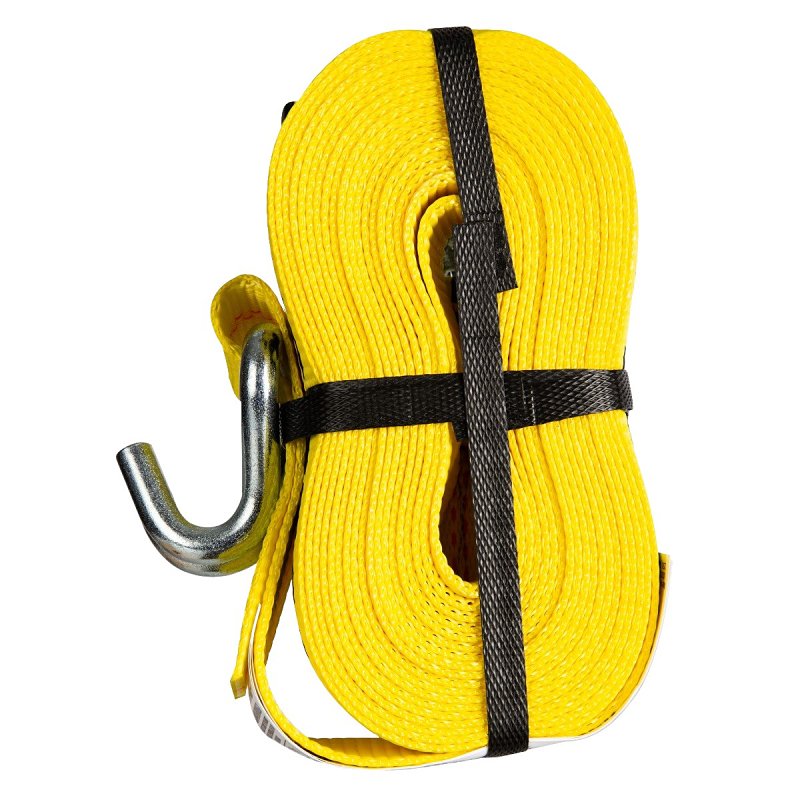 KEEPER Keeper 04622 Tie-Down, 2 in W, 27 ft L, Polyester, Yellow, 3333 lb, J-Hook End Fitting AUTOMOTIVE KEEPER