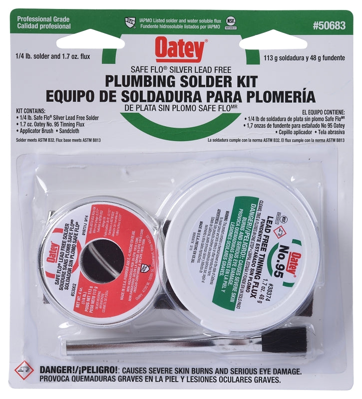 OATEY Oatey Safe-Flo 50683 Wire Solder Kit, 0.25 lb, Solid, 212.78 to 235 deg C Melting Point TOOLS OATEY