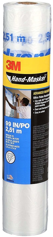 3M 3M Hand-Masker AMF99 Advanced Masking Film, 99 ft L, 99 in W, Plastic Backing