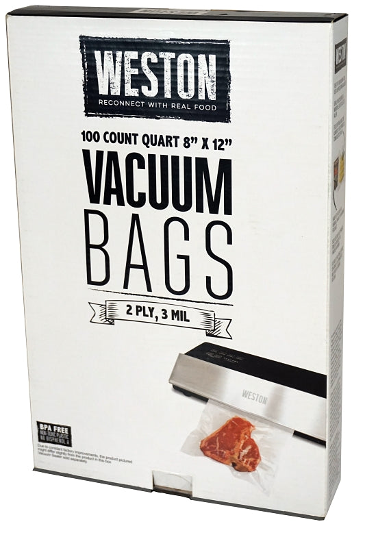 WESTON PRODUCTS Weston 30-0101-W Series Vacuum Seal Bag, 12 in L, 8 in W, Plastic, Clear APPLIANCES & ELECTRONICS WESTON PRODUCTS