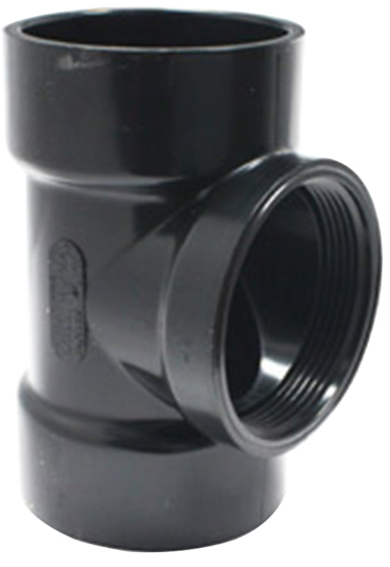 IPEX USA LLC-CANPLAS Canplas 102116SBC Test Pipe Tee, 3 in, Hub x FNPT, ABS, Black LAWN & GARDEN IPEX USA LLC-CANPLAS