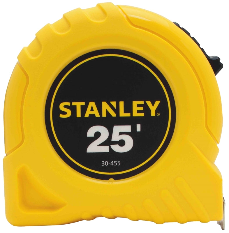 STANLEY STANLEY 30-455 Measuring Tape, 25 ft L Blade, 1 in W Blade, Steel Blade, ABS Case, Yellow Case