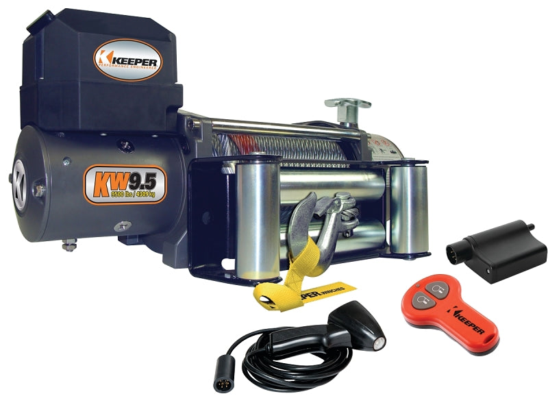 KEEPER Keeper KW95122 Winch, Electric, 12 VDC, 9500 lb