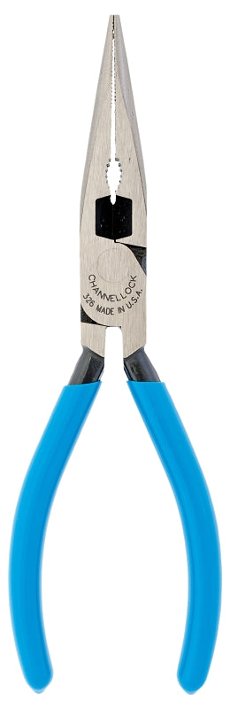 CHANNELLOCK Channellock 326 Nose Plier, 6.1 in OAL, 1-5/32 in Jaw Opening, Blue Handle, Ergonomic Handle, 3/4 in W Jaw