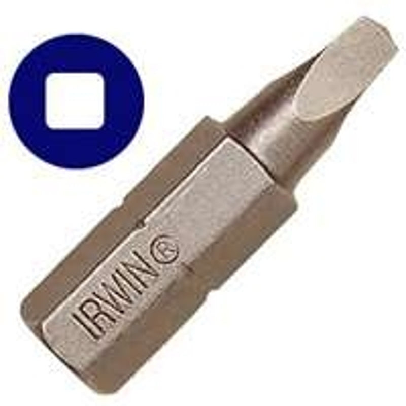 IRWIN Irwin 3512032C Insert Bit, #1 Drive, Square Recess Drive, 1/4 in Shank, Hex Shank, 1 in L, S2 Steel