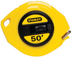 STANLEY STANLEY 34-103 Measuring Tape, 50 ft L Blade, 3/8 in W Blade, Steel Blade, ABS Case, Yellow Case