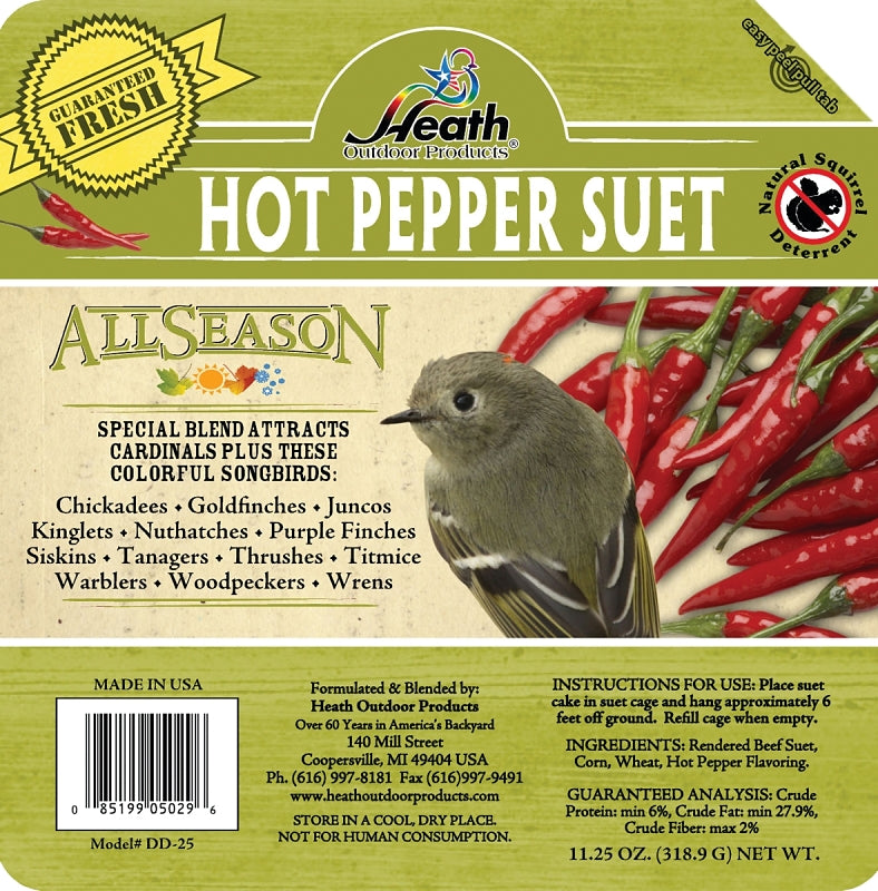 HEATH Heath DD-25 Suet Cake, All-Season, Hot Pepper, 11.25 oz HARDWARE & FARM SUPPLIES HEATH
