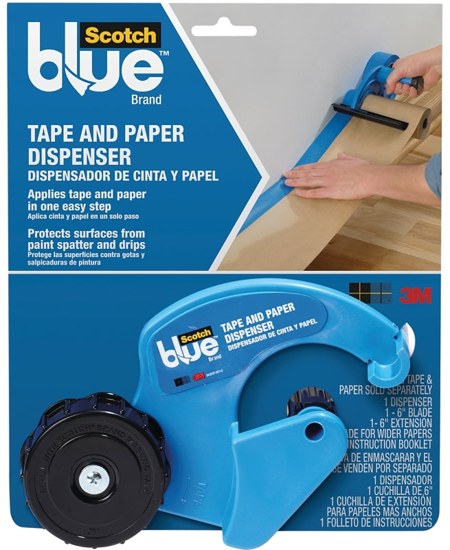 SCOTCH BLUE ScotchBlue M1000 Tape and Paper Dispenser, 2 in Max Tape W, Blue