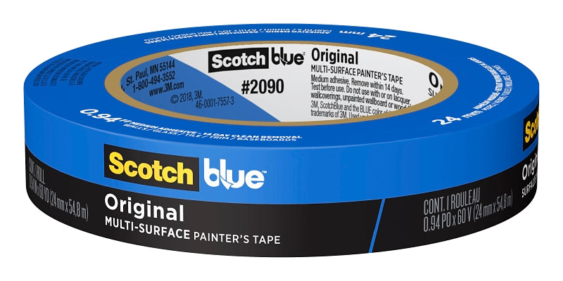 SCOTCH BLUE ScotchBlue 2090-24E Painter's Tape, Original Multi-Surface, 60 yd L, 0.94 in W, Crepe Paper Backing, Blue PAINT SCOTCH BLUE