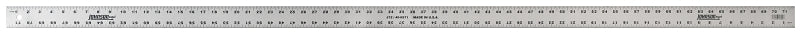 HULTAFORS Johnson J72 Measuring Ruler, SAE Graduation, Aluminum, Clear, 2 in W