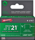 ARROW Arrow JT21 Series 276 Staple, 7/16 in W Crown, 3/8 in L Leg