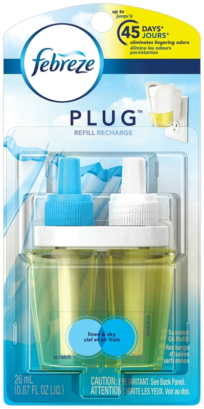 FEBREZE febreze 74901 Linen and Sky Air Freshener Refill, 26 mL, Aromatic, Lavender