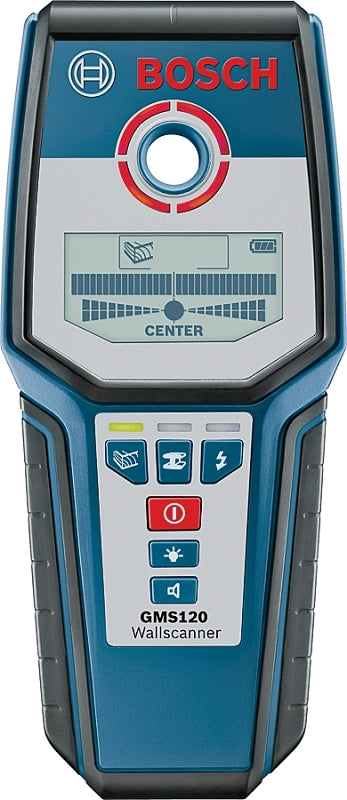 BOSCH Bosch GMS 120 Multi-Wall Scanner, 9 V Battery, Up to 4-3/4 in Ferrous Metals, 3-1/8 in Non-Ferrous Metals Detection