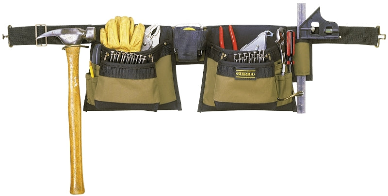 HULTAFORS CLC Tool Works Series 1429 Tool Apron, 29 to 46 in Waist, Polyester, Brown, 12-Pocket