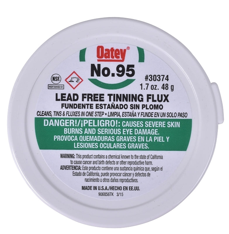 OATEY Oatey 30374 Tinning Flux, 1.7 oz, Paste, Yellow