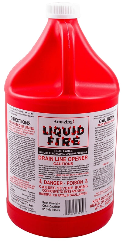 AMAZING LIQUID FIRE Liquid Fire LF-G-4 Drain Opener, Liquid, Dark Amber, Slight Pungent, 128 oz Bottle PLUMBING, HEATING & VENTILATION AMAZING LIQUID FIRE
