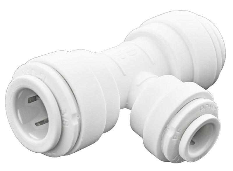 SHARKBITE John Guest PP30121208W Reducing Pipe Tee, 3/8 x 1/4 in, Push-Fit, Polyethylene, White PLUMBING, HEATING & VENTILATION SHARKBITE