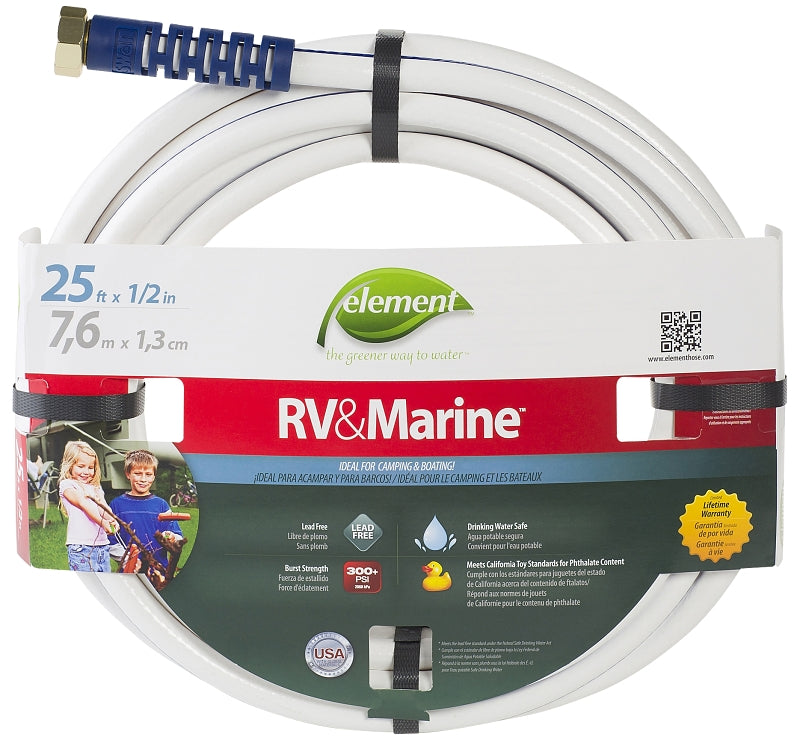 SWAN Swan MRV12025 Water Hose, 1/2 in ID, 25 ft L, White