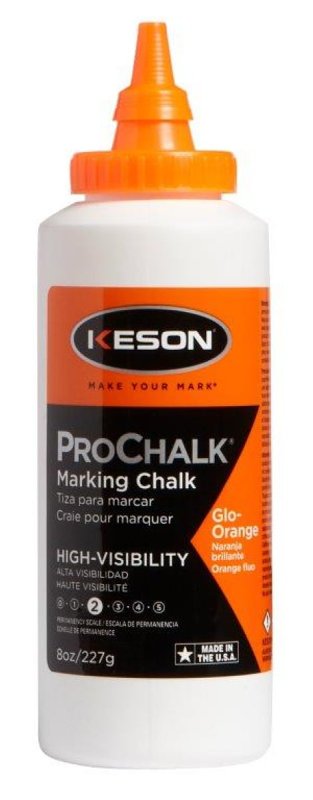 KESON LLC Keson PROCHALK Series 8GO Marking Chalk Refill, 8 oz, Glow Orange HARDWARE & FARM SUPPLIES KESON LLC