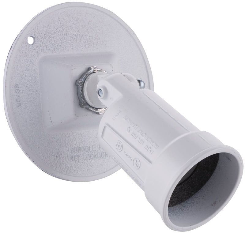 HUBBELL Hubbell 5624-6 Lamp Holder, Combination, Weatherproof, 3.336 in L x 4.125 in W x 4.125 in H Dimensions, 120 V, White