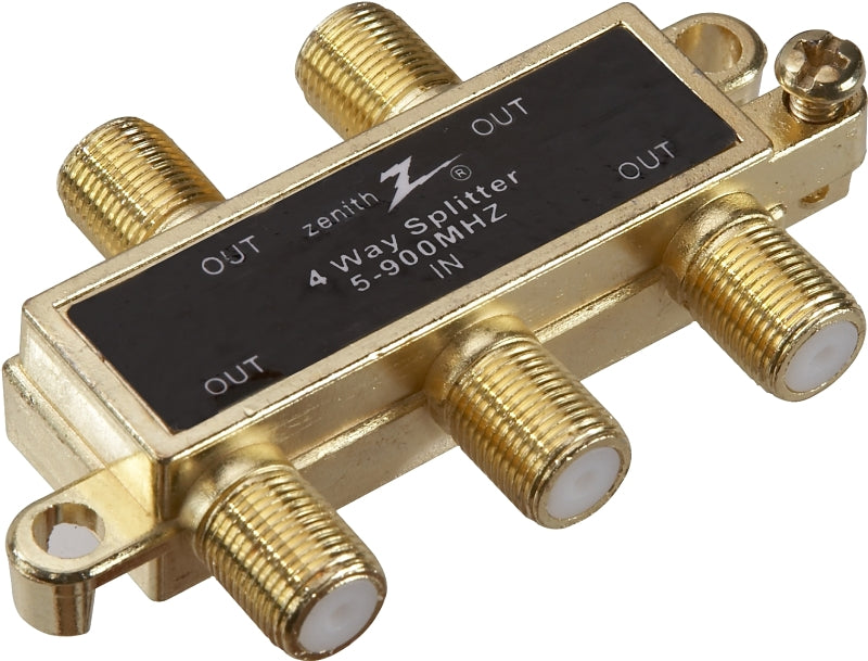 ZENITH Zenith VS1001SP4W Series Coax Splitter, 900 MHz, 1 Video Input, 4 Video Output ELECTRICAL ZENITH