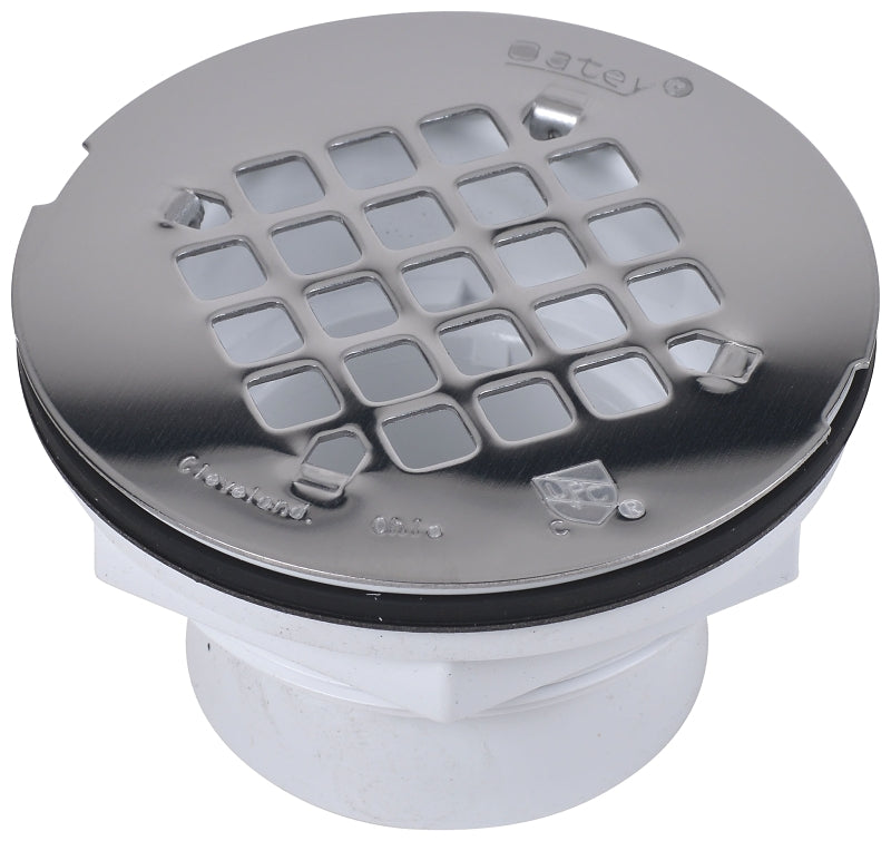 OATEY Oatey 42097 Shower Drain, PVC, White, Specifications: Snap-In Cover Design, Solvent Weld Connection, Round Shape PLUMBING, HEATING & VENTILATION OATEY
