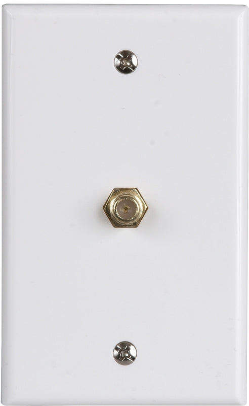 ZENITH Zenith VW1001WJ1W Coaxial Cable Wall Jack, 4-1/2 in L, 2-3/4 in W, White ELECTRICAL ZENITH