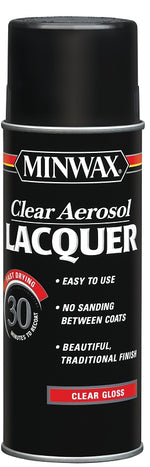 MINWAX Minwax 15200 Lacquer Spray, Gloss, Liquid, Clear, 12 oz, Can