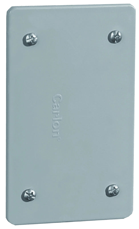 CARLON Carlon E980CN-CAR Cover, 4-5/8 in L, 2-7/8 in W, Rectangular, PVC, Gray, Textured ELECTRICAL CARLON