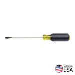 KLEIN Klein Tools 605-4 Screwdriver, 1/4 in Drive, Cabinet Drive, 8-11/32 in OAL, 4 in L Shank, Rubber Handle TOOLS KLEIN