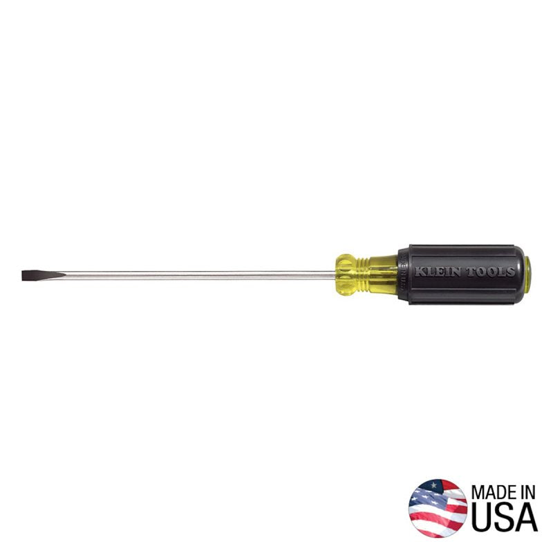 KLEIN Klein Tools 601-6 Screwdriver, 3/16 in Drive, Cabinet Drive, 9-3/4 in OAL, 6 in L Shank, Acetate Handle TOOLS KLEIN
