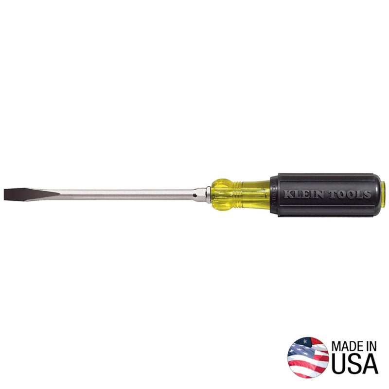 KLEIN Klein Tools 602-6 Screwdriver, 5/16 in Drive, Keystone Drive, 10-15/16 in OAL, 6 in L Shank, Rubber Handle TOOLS KLEIN