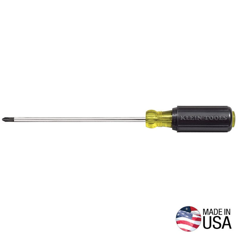 KLEIN Klein Tools 603-7 Screwdriver, #2 Drive, Phillips Drive, 11-5/16 in OAL, 7 in L Shank, Rubber Handle TOOLS KLEIN