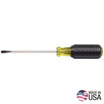 KLEIN Klein Tools 601-4 Screwdriver, 3/16 in Drive, Cabinet Drive, 7-3/4 in OAL, 4 in L Shank, Rubber Handle