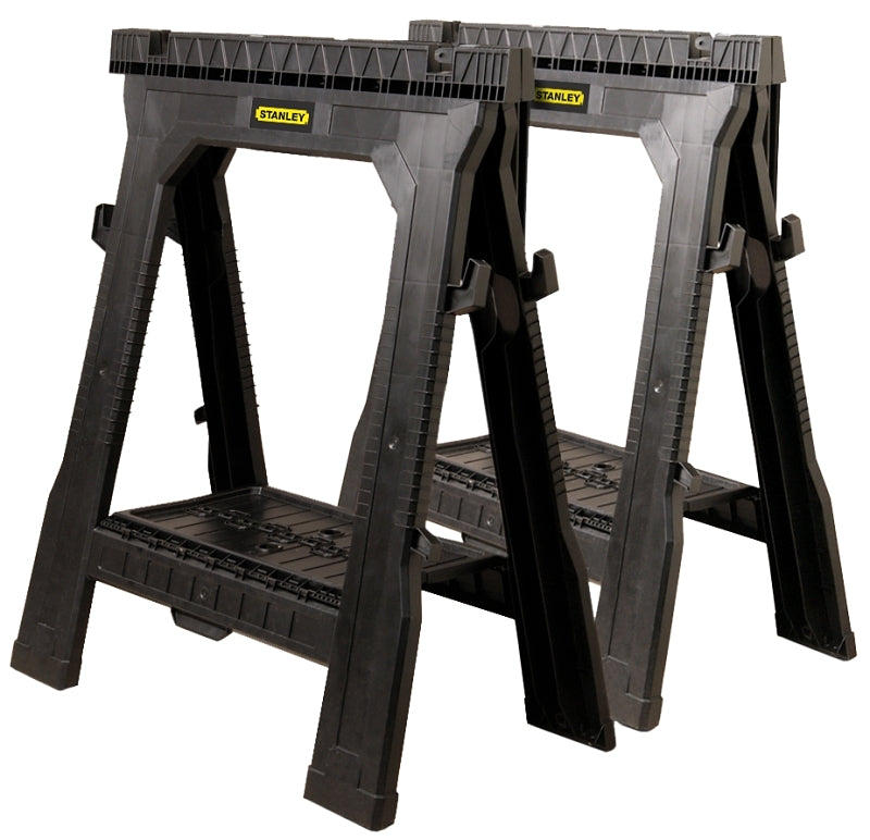 STANLEY STANLEY 060864R Portable Folding Sawhorse, 1000 lb, 2-1/8 in W, 32 in H, 26-7/8 in D, Plastic TOOLS STANLEY