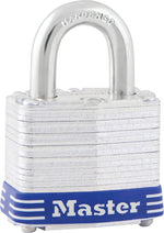 MASTER LOCK Master Lock 3D Padlock, Keyed Different Key, 9/32 in Dia Shackle, 3/4 in H Shackle, Steel Shackle, Steel Body, Laminated