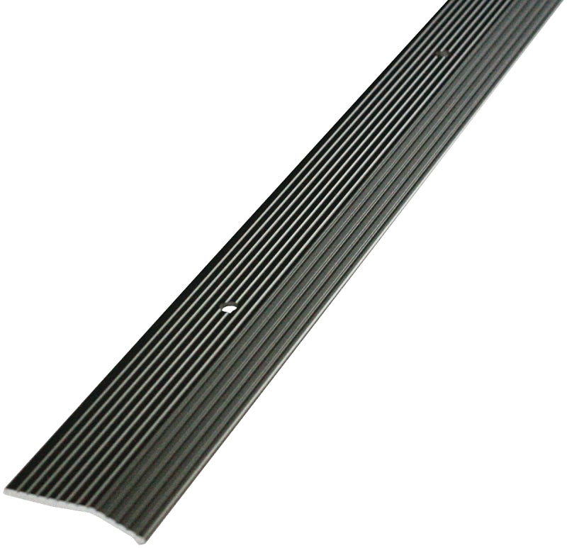 M-D M-D 43858 Carpet Trim, 36 in L, 2 in W, Fluted Surface, Aluminum, Pewter